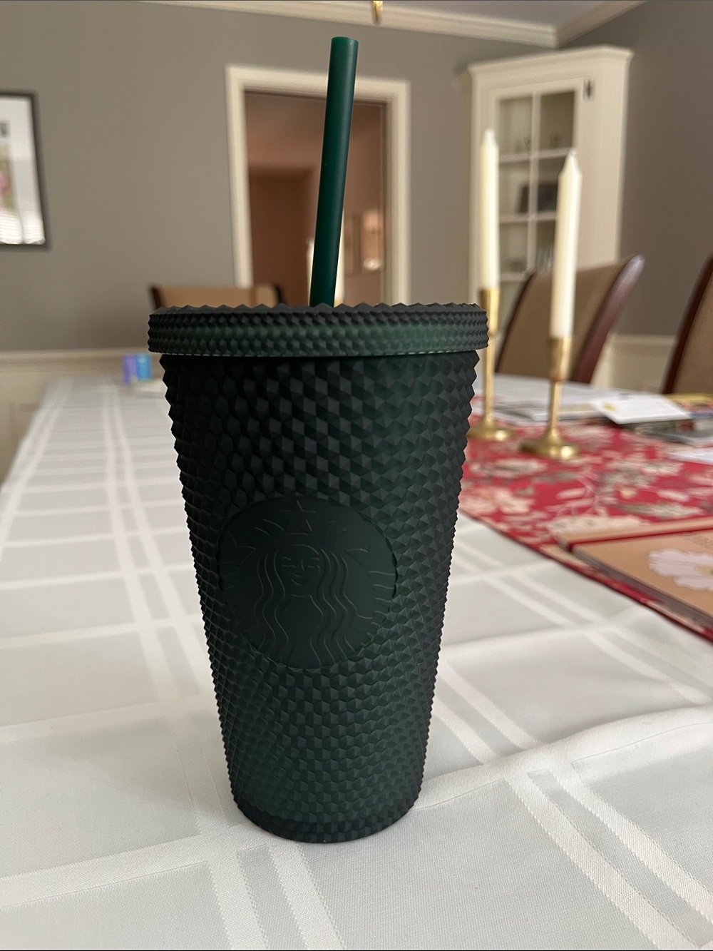 Starbucks Matte Forest Green Studded Reusable Tumbler with Straw